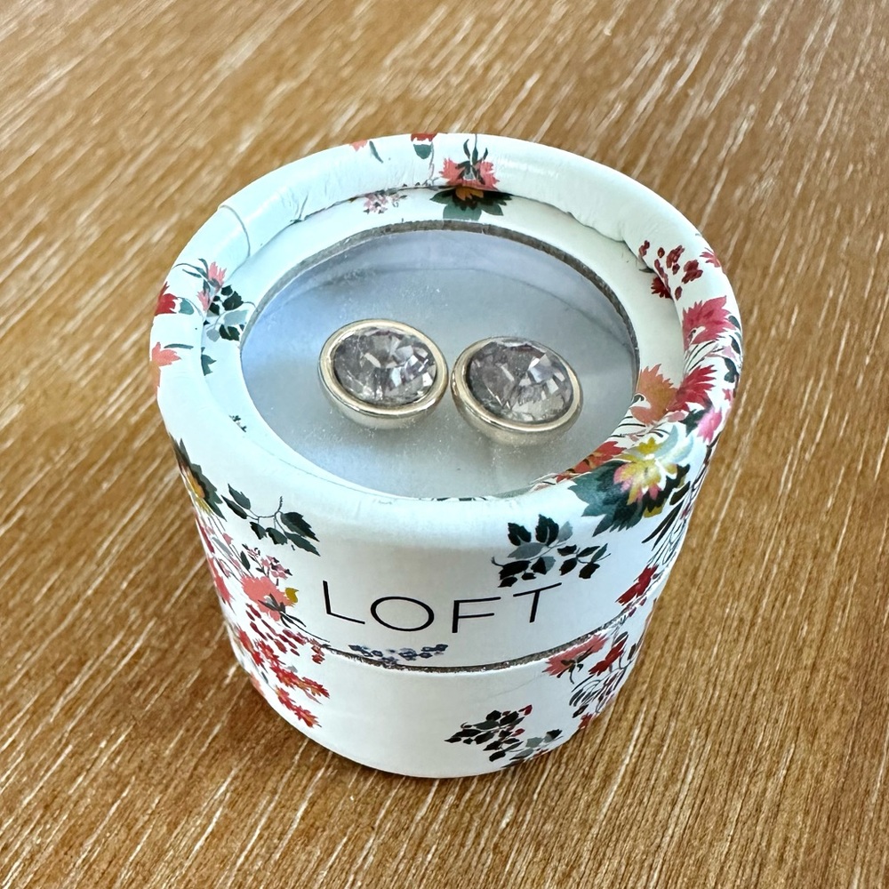 [NEW UNWORN] LOFT Stud Earrings- Purple/ Gold